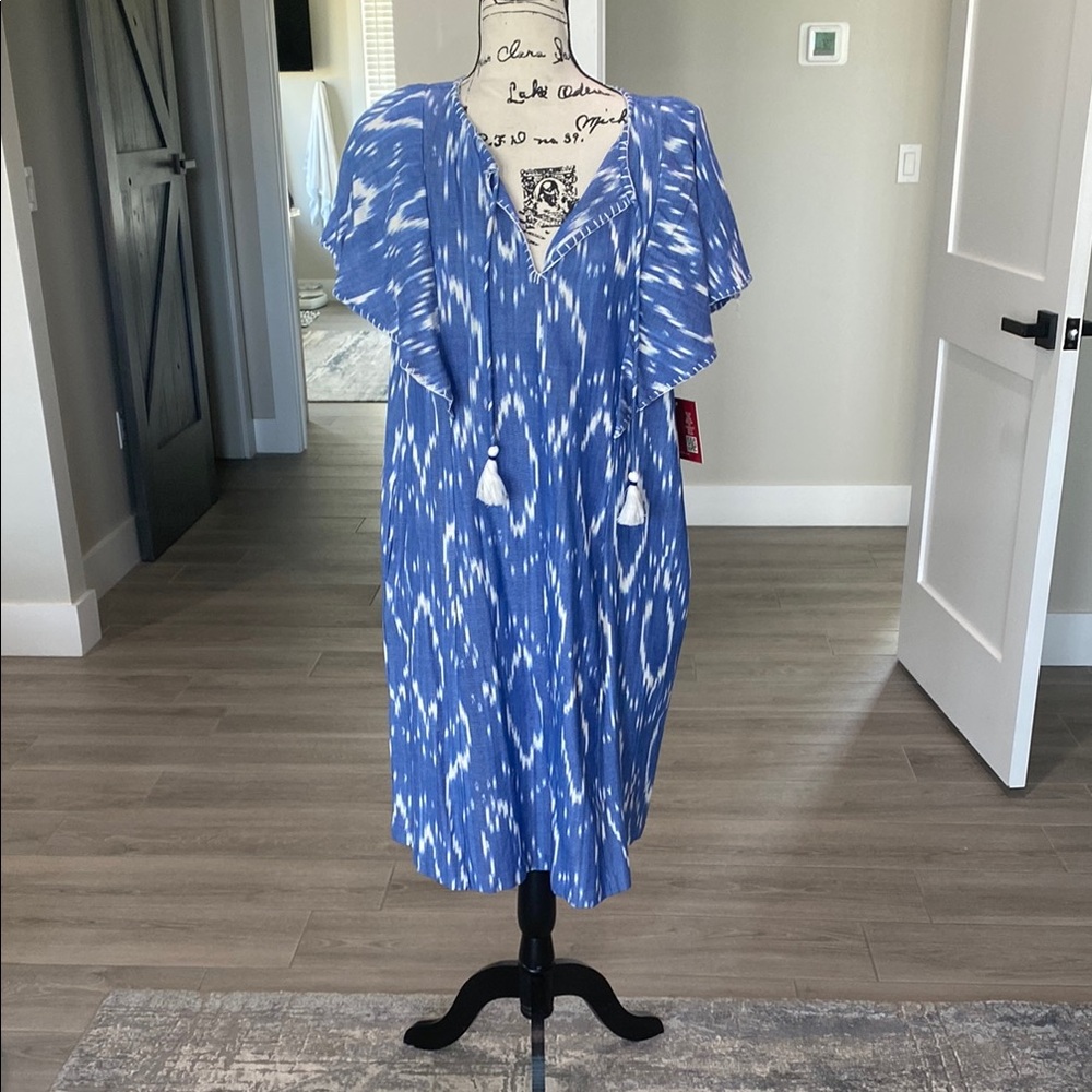Reba Blue Patterned Women's Dress